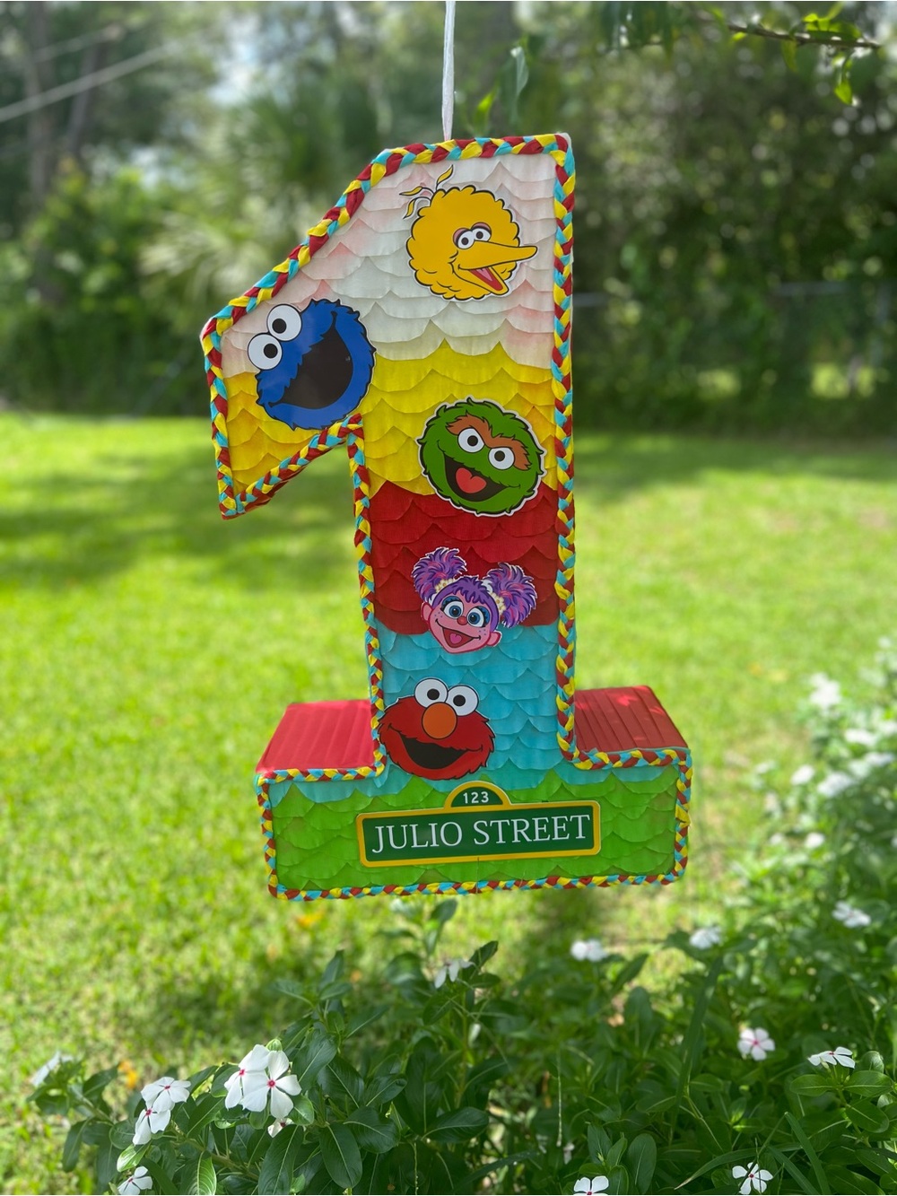 Julio Street Sesame-Themed Number 1 Party Piñata - Multicolor